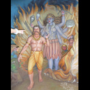 Mit Figurengruppen in einer Grotte wird die Legende von Murudeshwara dargestellt